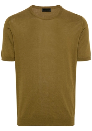 Roberto Collina ribbed shortsleeved jumper - Green
