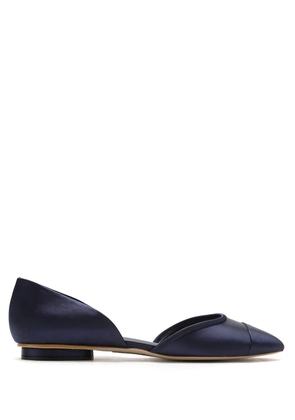 Sarah Chofakian Satin leather ballerina shoes - Blue
