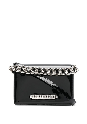 Alexander McQueen Four ring patent-leather tote bag - Black