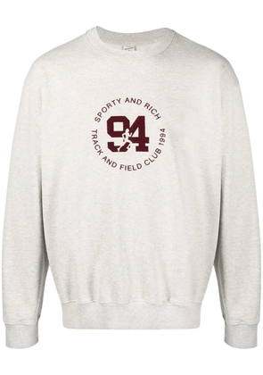 Sporty & Rich logo-print crew-neck sweatshirt - Grey