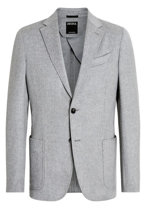 Zegna Oasi single-breasted cashmere blazer - Grey