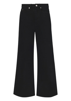 Proenza Schouler White Label logo-patch cropped jeans - Black