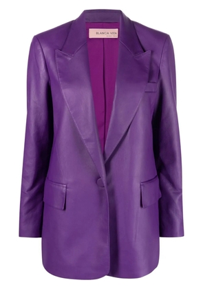 Blanca Vita faux-leather blazer - Purple