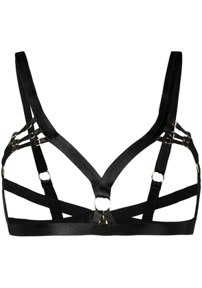 Bordelle satin open bra - Black