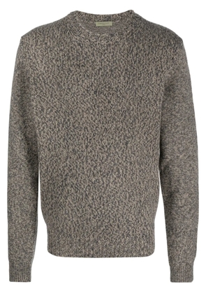 Corneliani mélange-knit crew-neck jumper - Brown