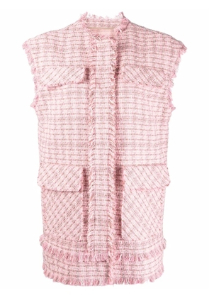 MSGM tweed fringe gilet - Pink