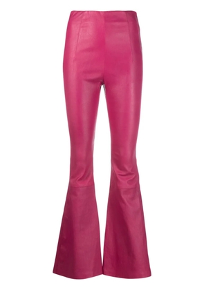 AMIRI high-waisted leather flared trousers - Pink