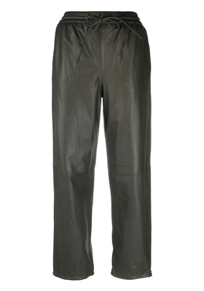 Yves Salomon drawstring-waist lambskin trousers - Green