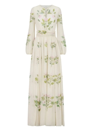 Giambattista Valli floral-print belted maxi dress - White