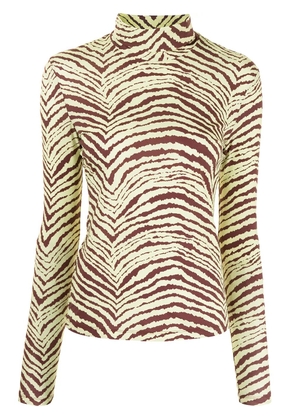 Proenza Schouler White Label tiger-print high-neck top - Yellow