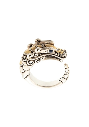 John Hardy 18kt yellow gold and sterling silver Legends Naga sapphire ring