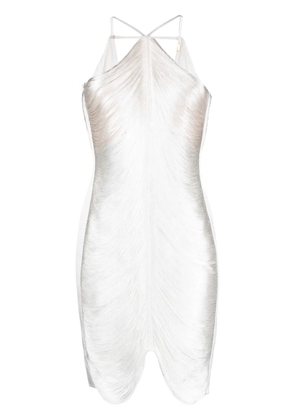 Cult Gaia Mara halterneck fringed minidress - White