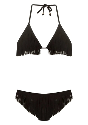 Amir Slama fringed halterneck bikini set - Black