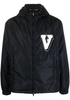 Valentino Garavani logo-patch hooded jacket - Blue