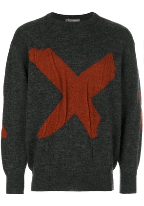 Issey Miyake Pre-Owned x intarsia jumper - Grey