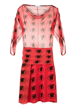 Amir Slama tulle printed dress - Red