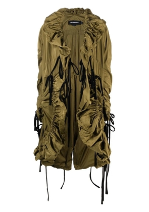 Paula Canovas del Vas Drapey ruffled parka - Green