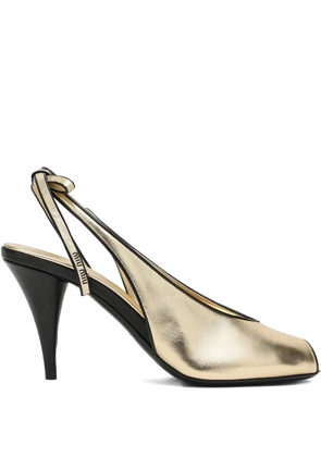 Miu Miu 85mm slingback peep-toe pumps - Gold