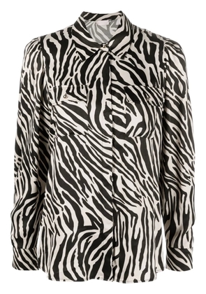 LIU JO zebra-print satin shirt - Black