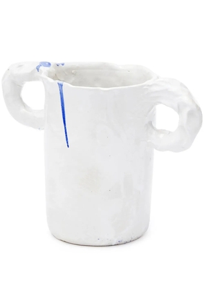 NIKO JUNE Studio paint-splatter vase - White