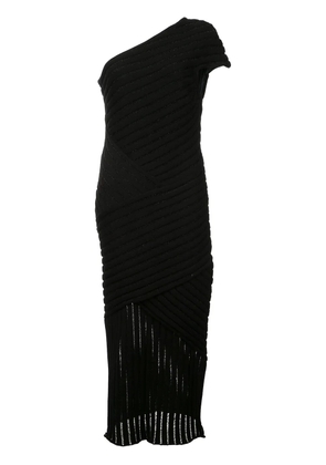 Valery Kovalska ribbed one shoulder dress - Black