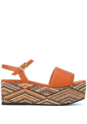 Madison.Maison woven leather 50mm wedges - Orange