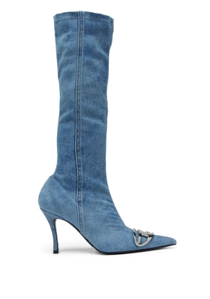 Diesel D-Venus Kb D 90mm denim knee-high boots - Blue