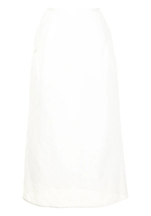 Mame Kurogouchi embroidered lace cotton skirt - White