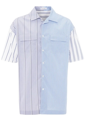 JW Anderson panelled stripe-print shirt - Blue