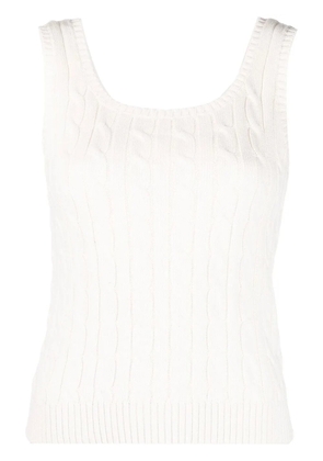 Lauren Ralph Lauren cable-knit scoop-neck top - Neutrals