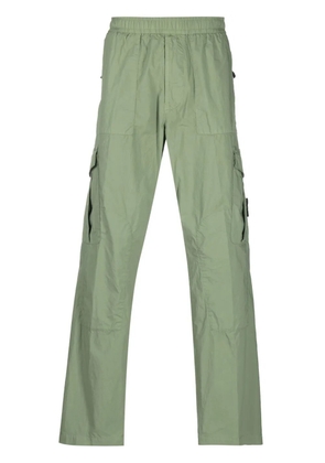 Stone Island logo-patch straight-leg trousers - Green