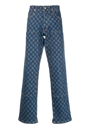 MISBHV monogram-print carpenter jeans - Blue