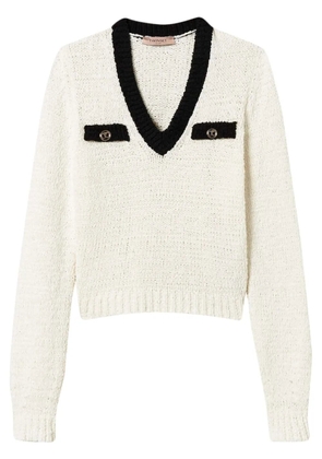 TWINSET Oval T button-detail jumper - Neutrals
