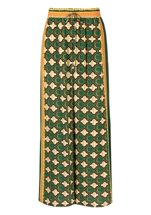 Camilla Jealousy And Jewels printed silk palazzo trousers - Green