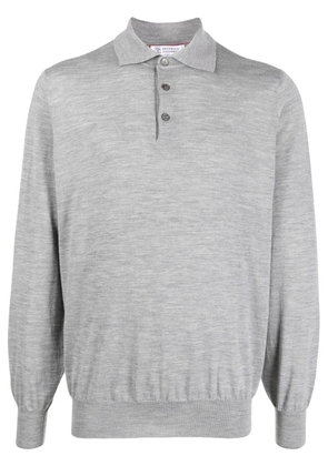 Brunello Cucinelli knitted polo shirt - Grey