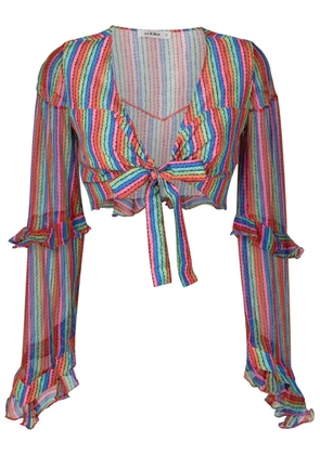 Amir Slama graphic-print crop top - Multicolour