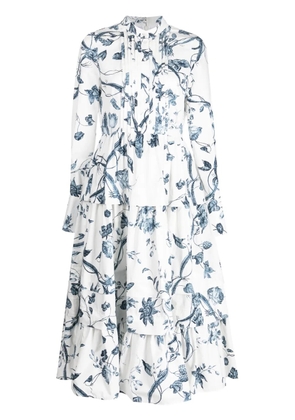 ERDEM floral-print cotton dress - White