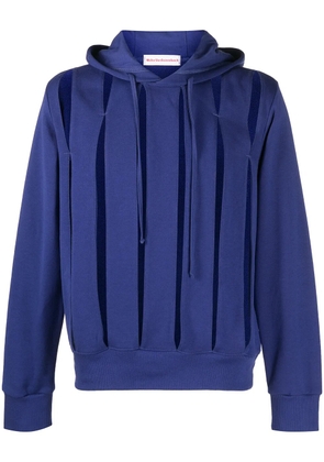Walter Van Beirendonck Pre-Owned Slit drawstring hoodie - Blue