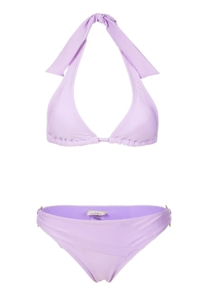 Amir Slama crochet-knit halterneck bikini - Purple