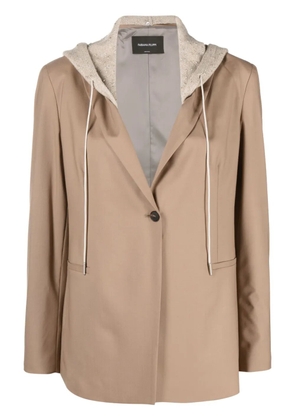 Fabiana Filippi hooded single-breasted blazer - Brown