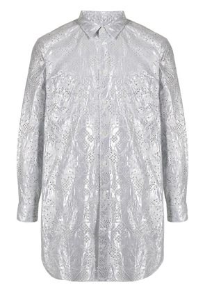 Comme Des Garçons perforated-detail long shirt - Silver