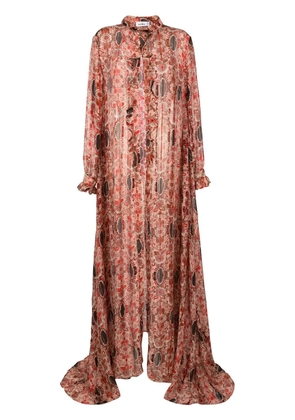 Amir Slama floral-print flared silk dress