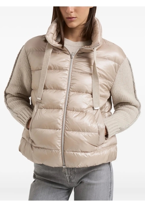Herno quilted knitted-sleeve jacket - Neutrals