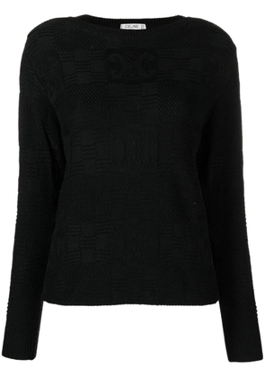 Celine Pre-Owned 1990s checkered weave jumper - Black