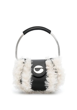 Coperni logo-plaque leather tote bag - Black