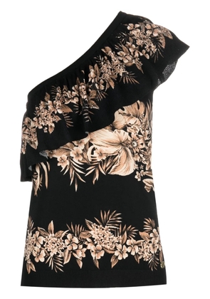 TWINSET floral-print asymmetric top - Black