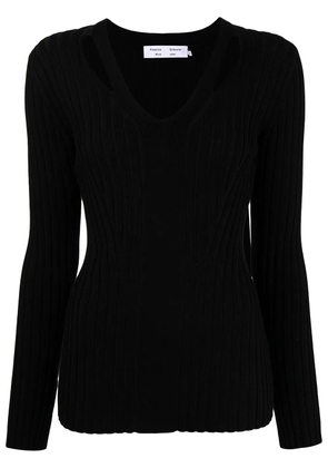 Proenza Schouler White Label merino rib knit V-neck jumper - Black