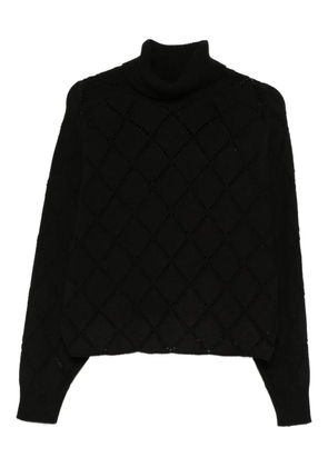 Semicouture openwork turtleneck sweater - Black