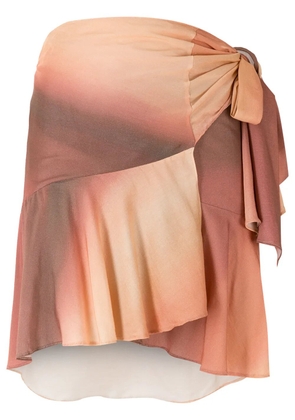 Amir Slama paneled gradient wrap skirt - Neutrals
