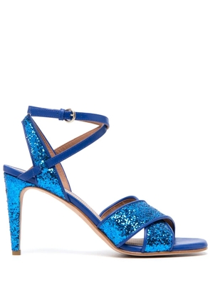 RED(V) 95mm crossover-strap leather sandals - Blue